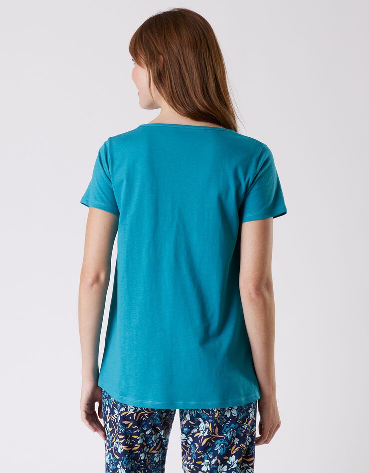 Tee-shirt pyjama manches courtes imprimé "jardin secret" (émeraude) Tee-shirt pyjama manches courtes imprimé "jardin secret" (émeraude)