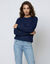 Pull col rond maille anglaise (marine)