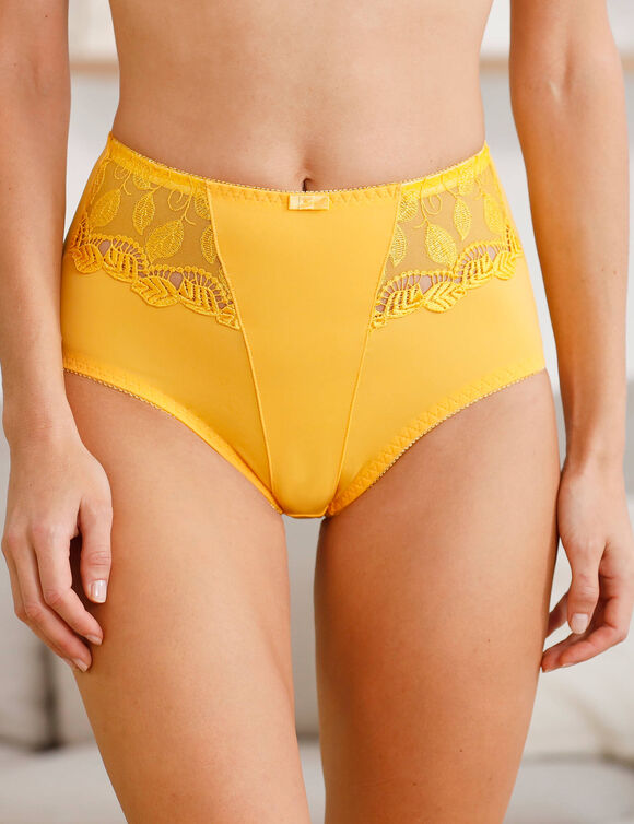 Gainette microfibre et guipure Rima - lot de 2 (jaune)
