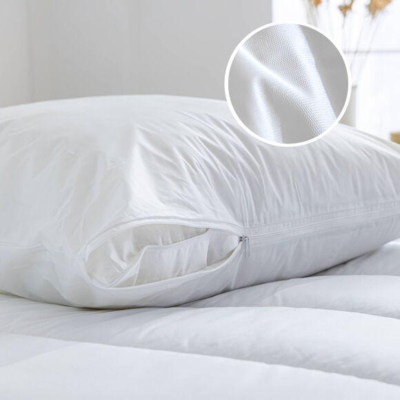 Sous-taie protection oreiller PVC imperm&eacute;able (blanc)