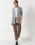 Gilet porter ouvert, maille toucher doux (gris chiné)