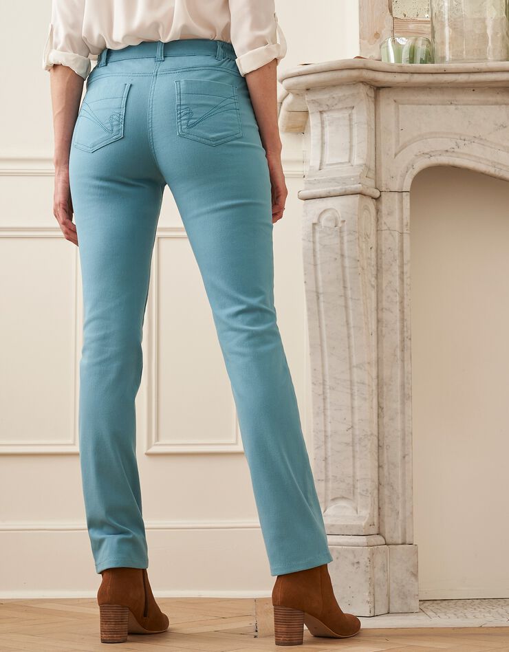 Pantalon droit, twill stretch (bleu grisé) Pantalon droit, twill stretch (bleu grisé)