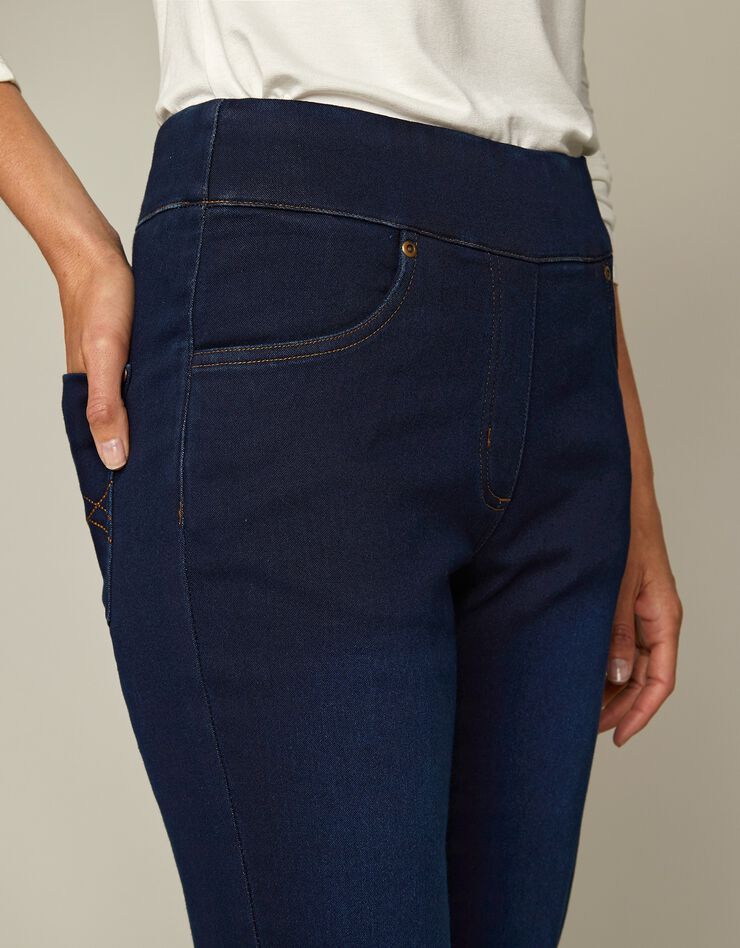 Jean bootcut ultra stretch, maille effet jean, grande stature (dark blue)