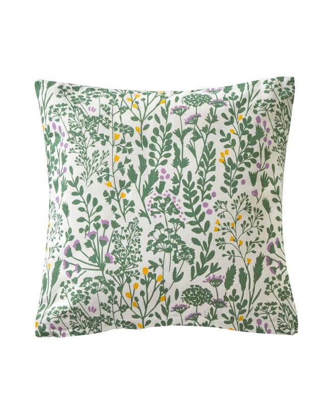 Housse de coussin imprimé Gramini carrée - lot de 2 (blanc / vert)