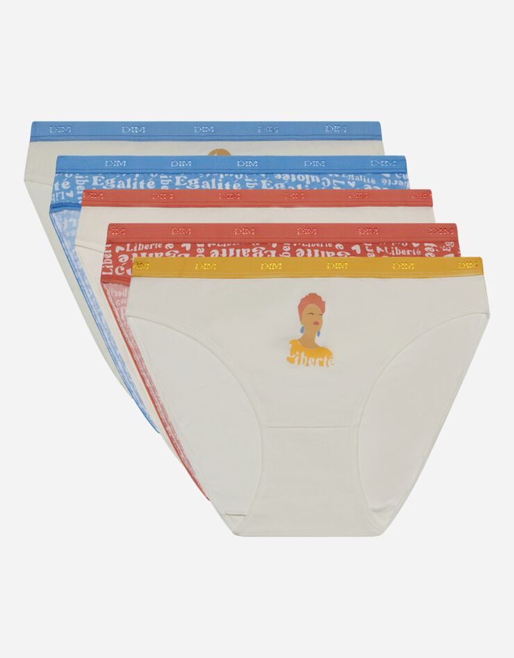 Culotte midi imprimé Savanna - lot de 5 (blanc multicolore) Culotte midi imprimé Savanna - lot de 5 (blanc multicolore)