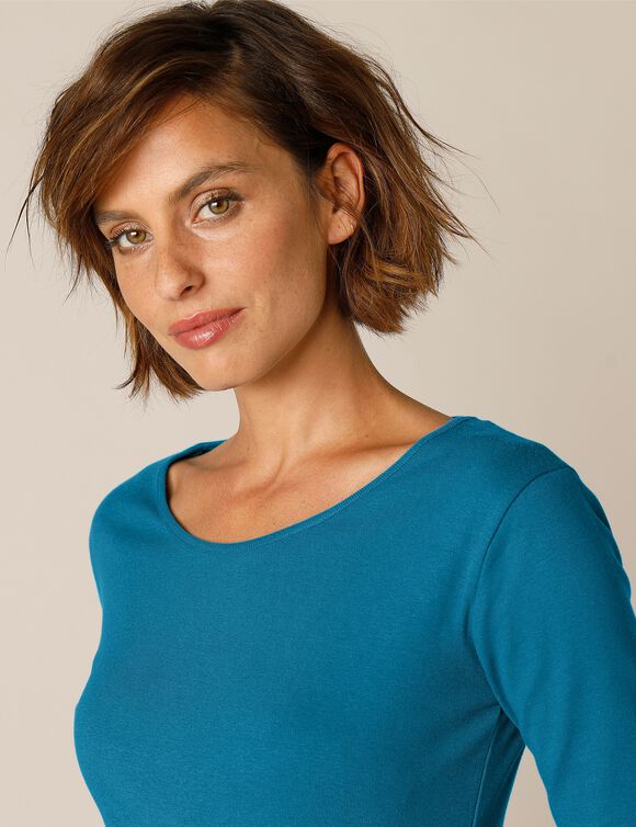 T-shirt manches longues, jersey en coton (gris chin&eacute;)