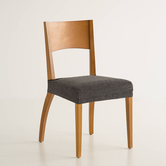 Housse assise de chaise extensible jacquard chiné (gris)
