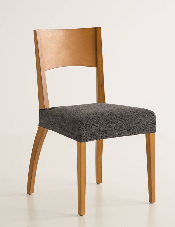 Housse assise de chaise extensible jacquard chiné (gris)