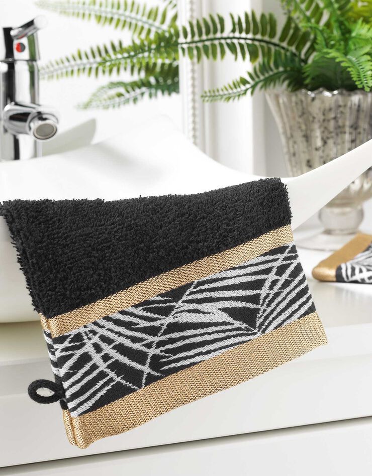 Eponge liteau doré motif feuillage (noir) Eponge liteau doré motif feuillage (noir)