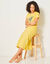 Chemise de nuit longue imprimée fleurs (jaune)