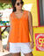 Débardeur boutonné macramé (orange)