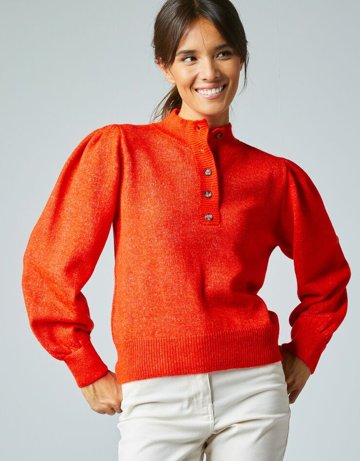 Pull jersey manches longues bouffantes (orange) Pull jersey manches longues bouffantes (orange)