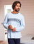 Pyjama pantalon jersey coton manches longues (bleu / marine)