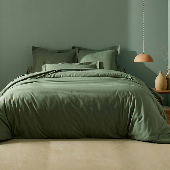 Linge de lit uni polyester-coton Colombine (eucalyptus)