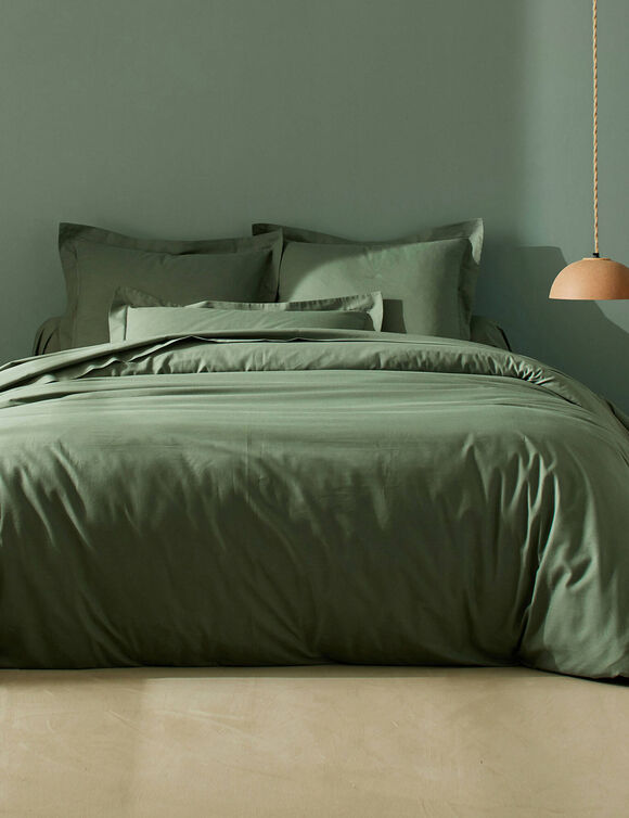 Linge de lit uni polyester-coton Colombine (eucalyptus)
