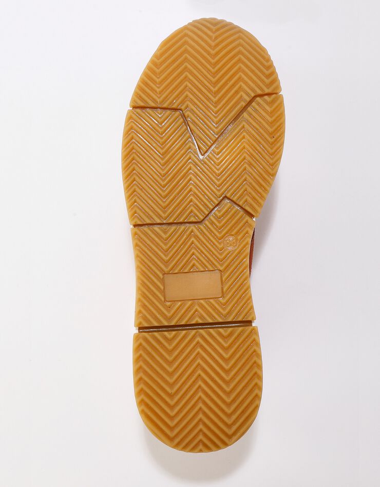 Baskets style running zippées en cuir bimatière - brique (brique) Baskets style running zippées en cuir bimatière - brique (brique)