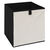 Cube de rangement pliable, velours c&ocirc;tel&eacute; (blanc)