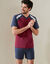 Pyjama short tricolore - lot de 2 (marine / bordeaux) Pyjama short tricolore - lot de 2 (marine / bordeaux)