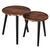 Table basse gigogne en bois - lot de 2 (marron/noir)