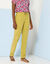 Pantalon fuselé fluide, lin-coton (vert mousse)