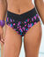Culotte de bain taille haute Lokia - forme maxi (noir / fuchsia)
