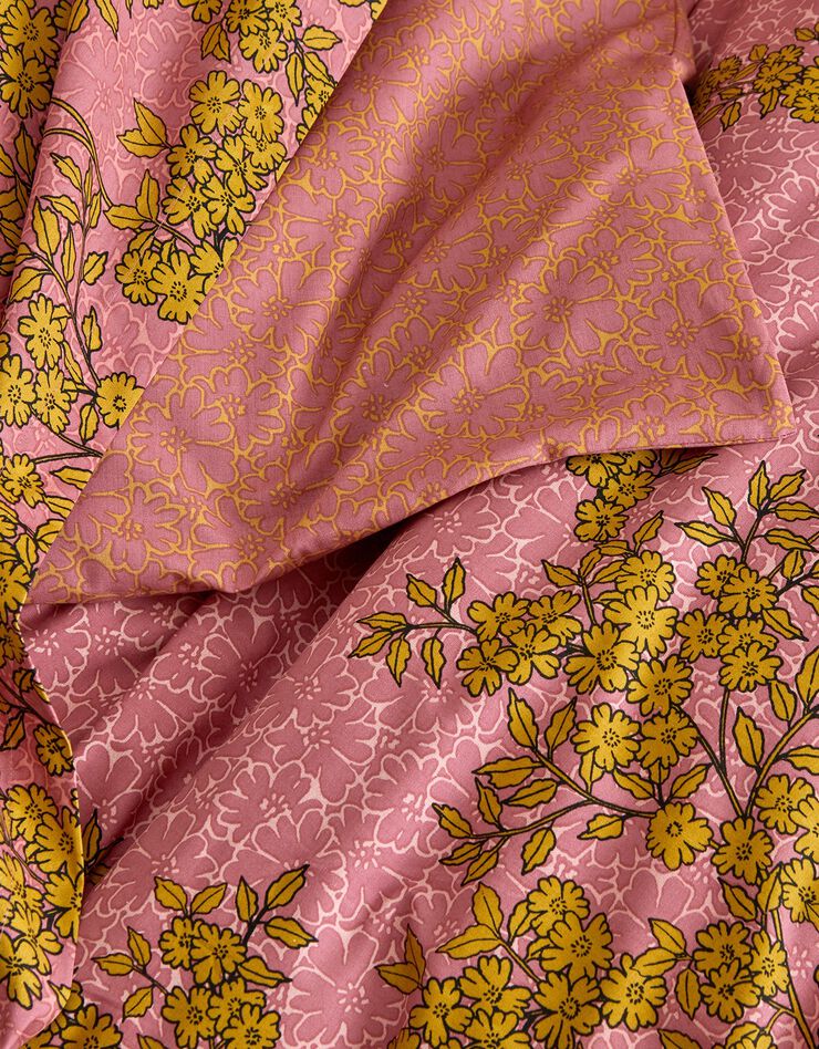 Linge de lit Coralie en percale de coton (bois de rose)