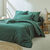Linge de lit uni coton (vert sapin)