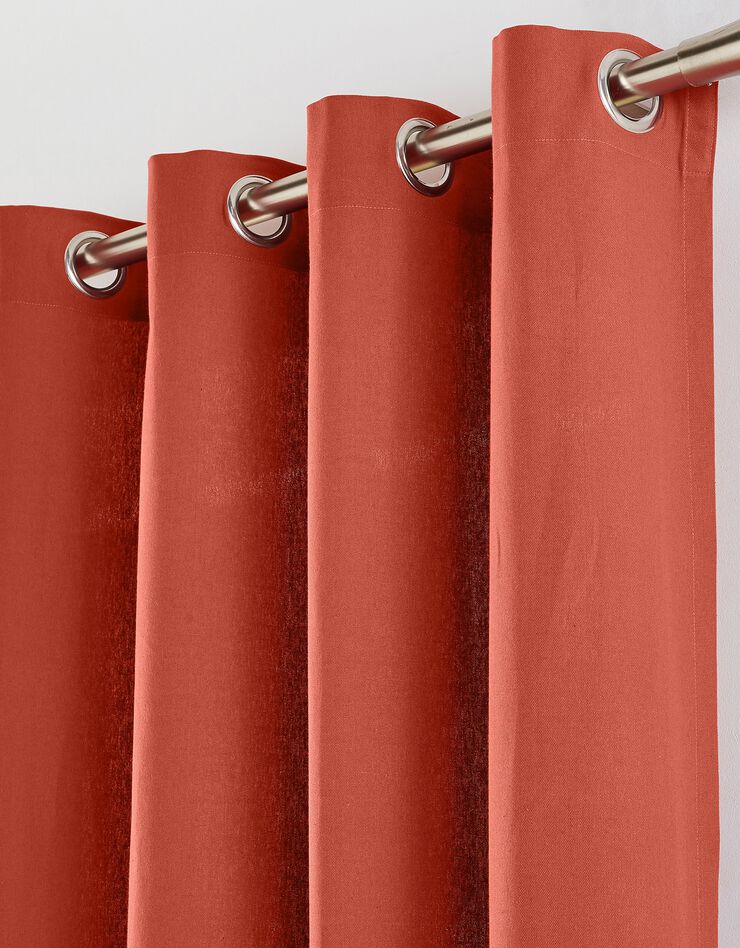 Rideau oeillets bachette tamisant uni (terracotta)