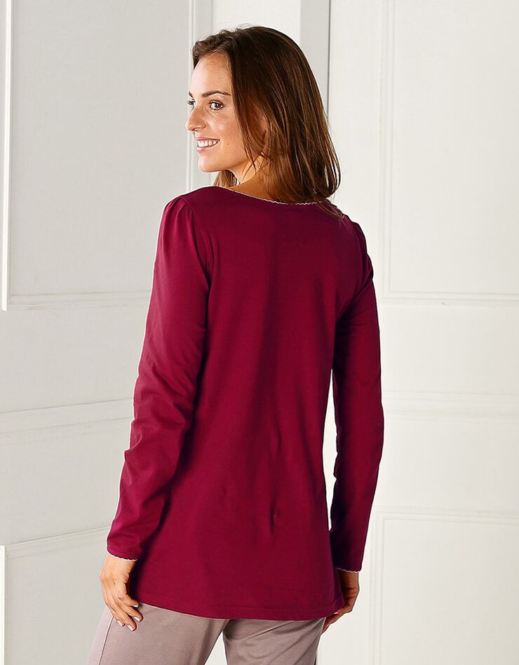 Tee-shirt imprimé fleurs - manches longues (cerise)