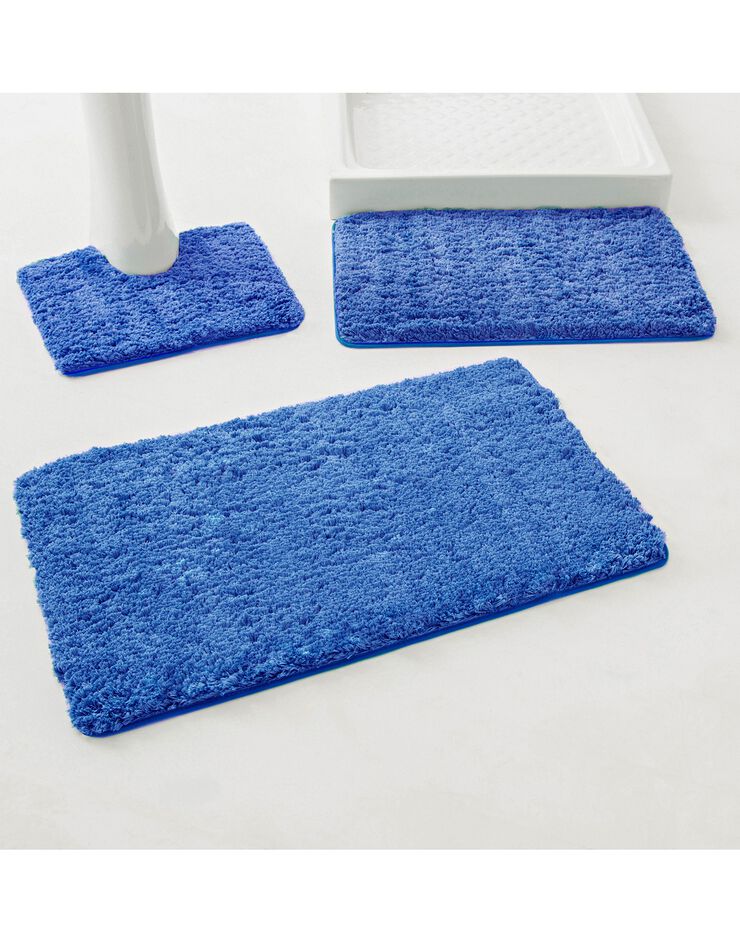 Tapis de bain uni moelleux microfibre (bleu dur) Tapis de bain uni moelleux microfibre (bleu dur)