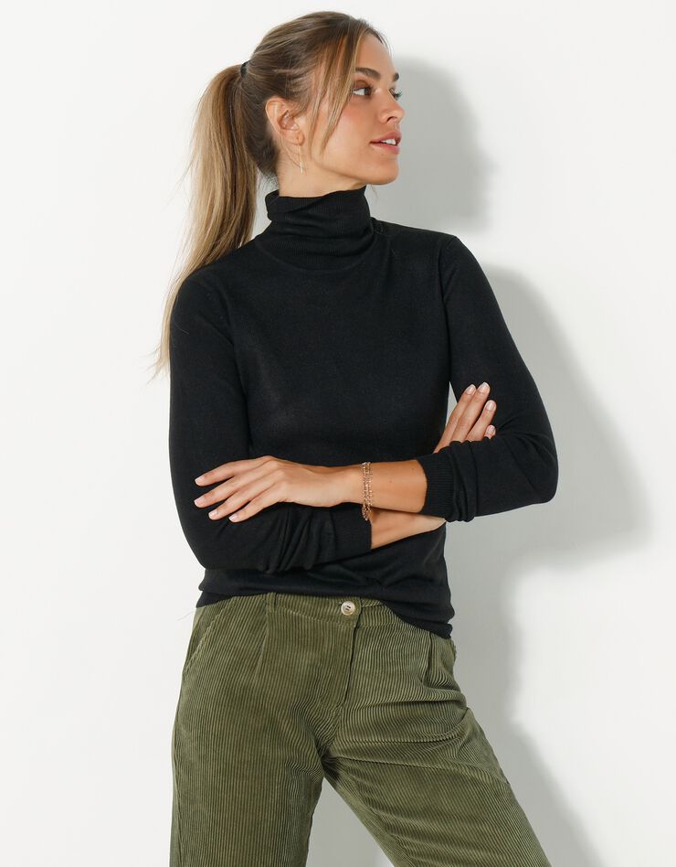Pull col roulé toucher cachemire (noir) Pull col roulé toucher cachemire (noir)