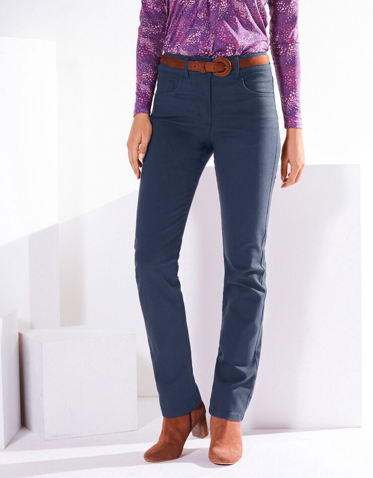 Pantalon droit gainant - grande stature entrej. 78 cm (bleu grisé) Pantalon droit gainant - grande stature entrej. 78 cm (bleu grisé)