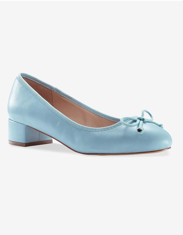 Ballerines petit talon (bleu ciel)