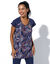 Tee-shirt imprimé encolure froncée, manches courtes (marine / multicolore)