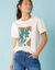 T-shirt manches courtes imprimé placé, Spécial Petites (beige)