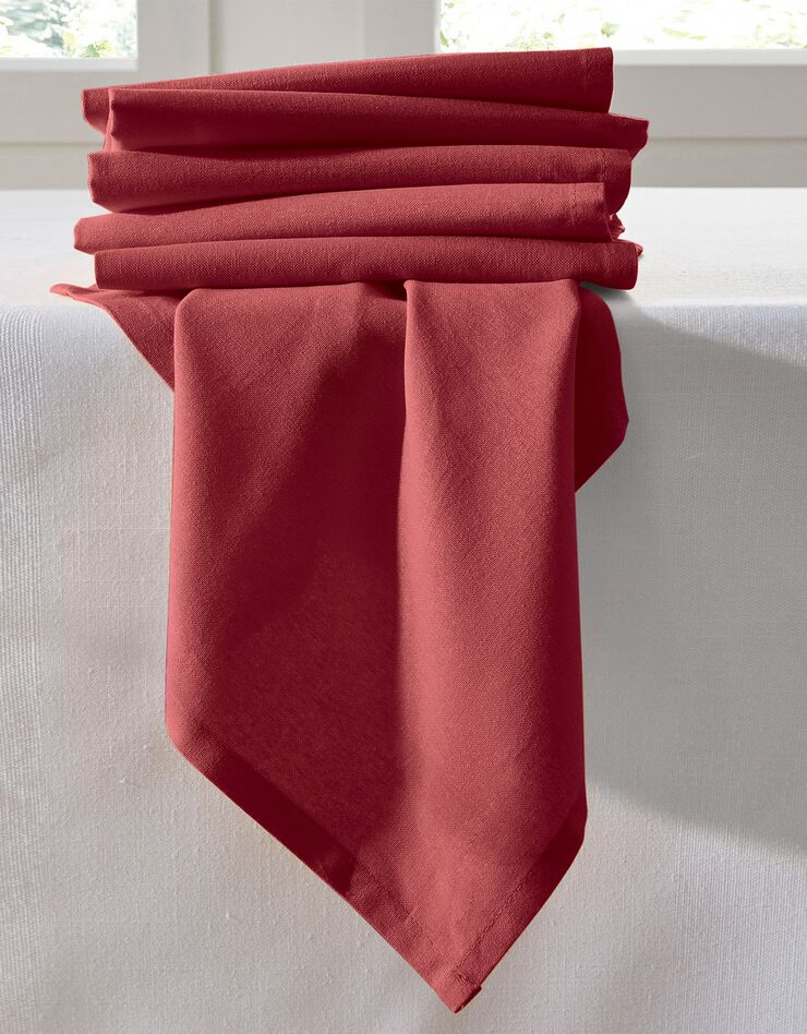 Serviette de table unie - lot de 6 (bordeaux)
