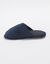 Chaussons mules unis bande rayée (bleu)