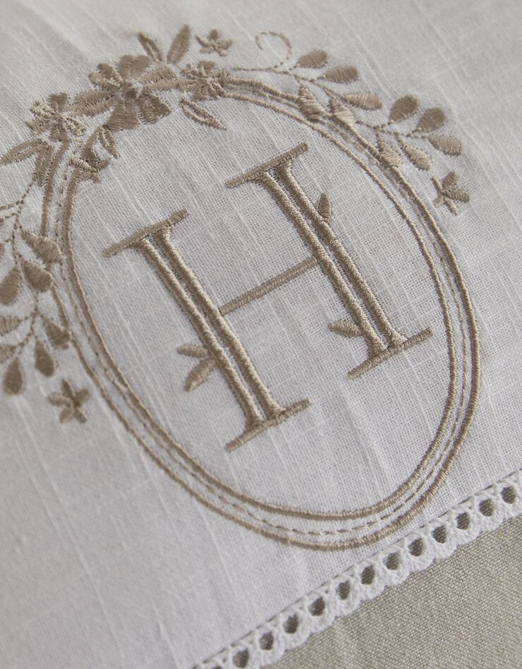 Coussin charme - chambray  (écru / blanc)