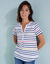 T-shirt rayé col tunisien, manches courtes (blanc / multicolore)