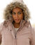 Doudoune à capuche imperméable, doublée polaire sherpa (rose grisé)