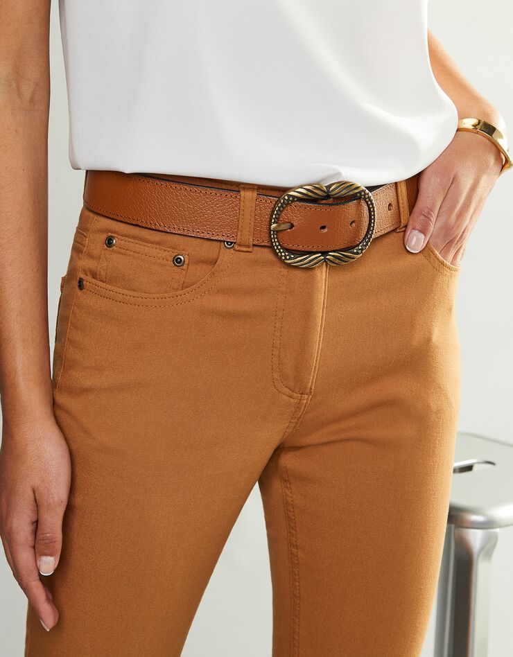 Pantalon droit stretch (noisette) Pantalon droit stretch (noisette)