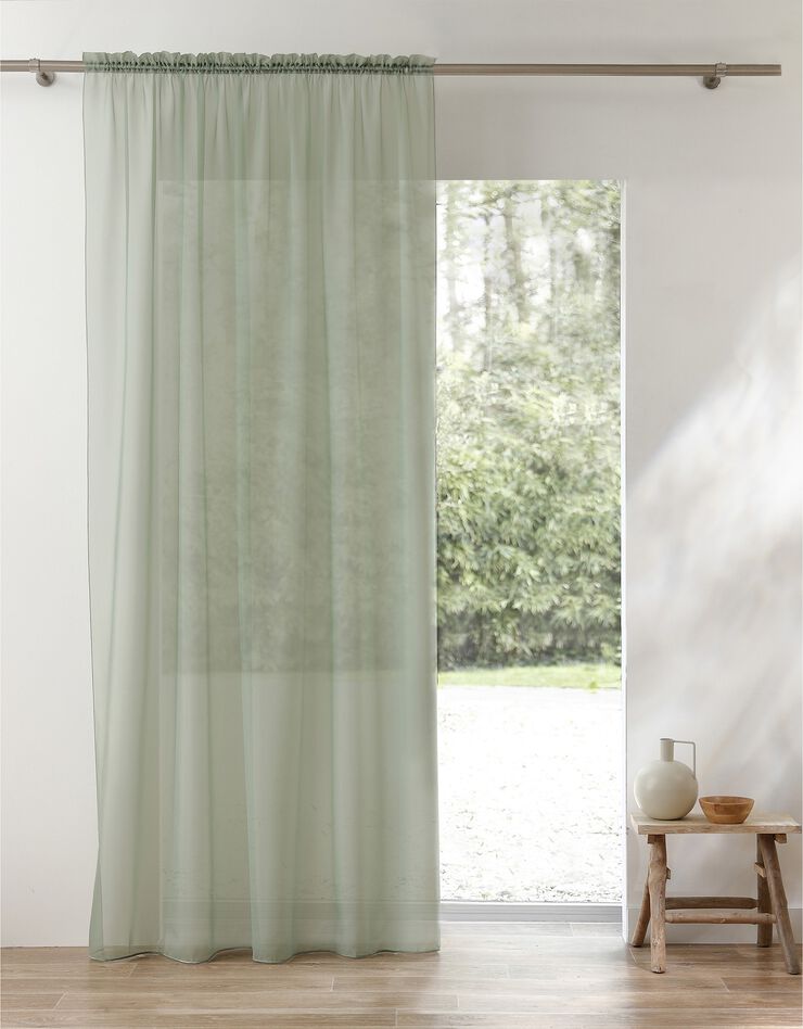 Panneau voile uni finition galon fronceur (vert)