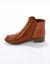 Boots bi-matière, zippées et cloutées (caramel)