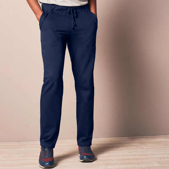 Pantalon jogging molleton bas droits (marine)