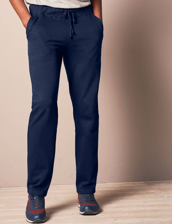 Pantalon jogging molleton bas droits (marine)