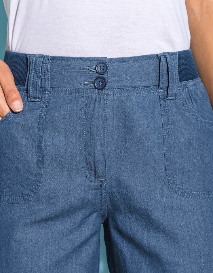 Bermuda denim ceinture maille (stone) Bermuda denim ceinture maille (stone)