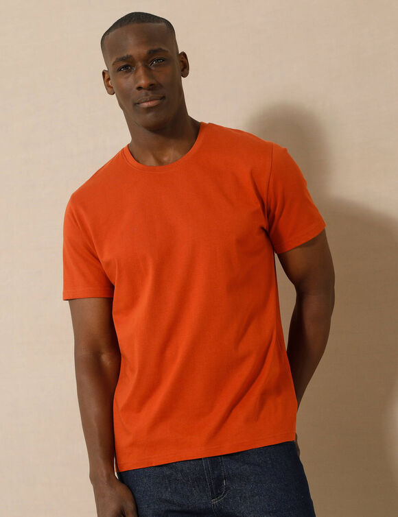 T-shirt col rond manches courtes (orange)