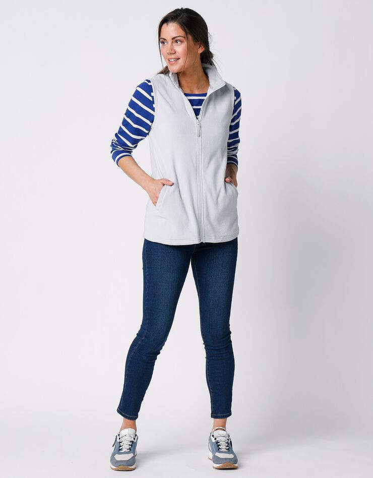 Veste polaire zippée sans manches (gris perle) Veste polaire zippée sans manches (gris perle)
