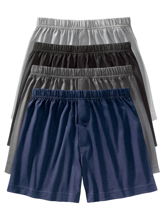 Caleçon flottant ouvert uni - lot de 4 (gris + marine)