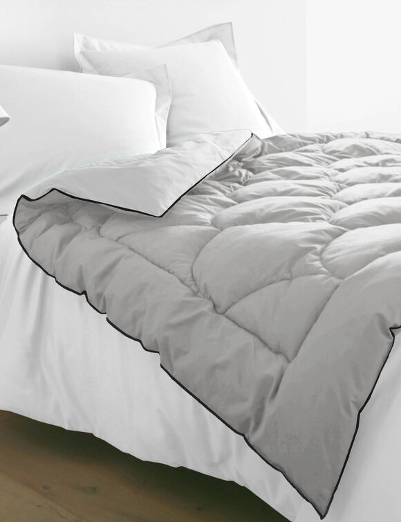 Edredon bicolore (gris + blanc)